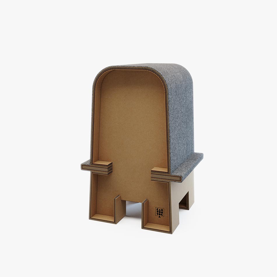 Cardboard Furniture Barstool Felt 01